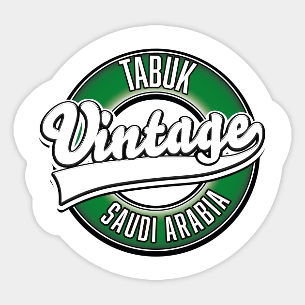 Tabuk saudi arabia vintage logo Sticker by nickemporium1